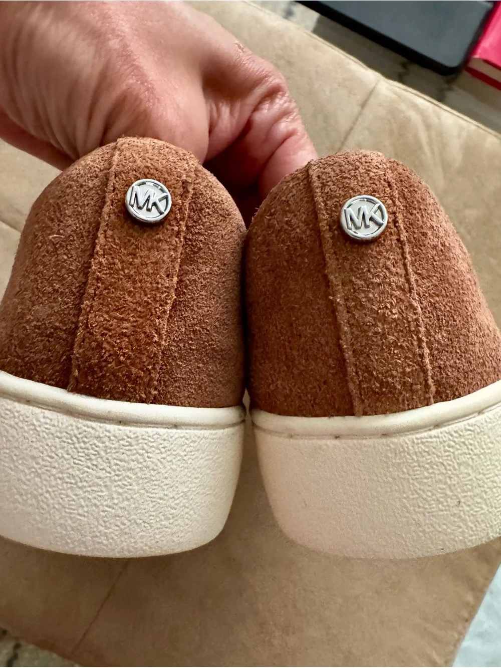Michael Kors Cognac Genuine Suede Sneakers NEW